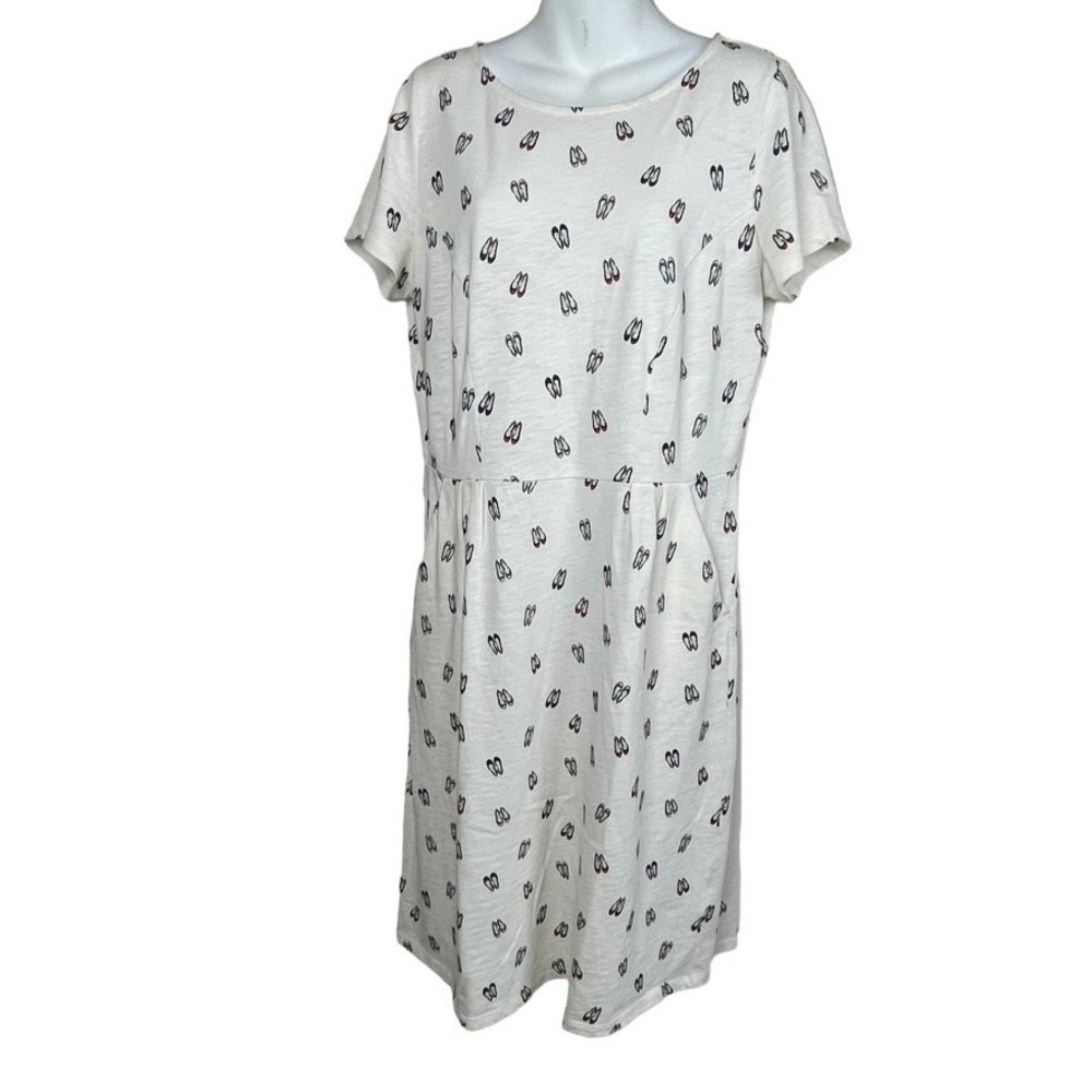 Boden Dress Size 10RBallerina Shoe Print Cotton Pockets‎ Novelty Fit Flare